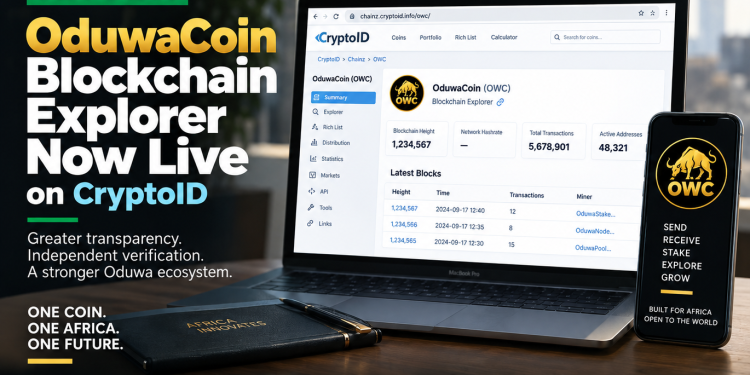 ODUWACOIN (OWC) BLOCKCHAIN EXPLORER IS LIVE - Public blockchain explorer gives users, exchanges, developers, and researchers greater visibility into OduwaCoin (OWC) transactions and network activity. oduwacoin